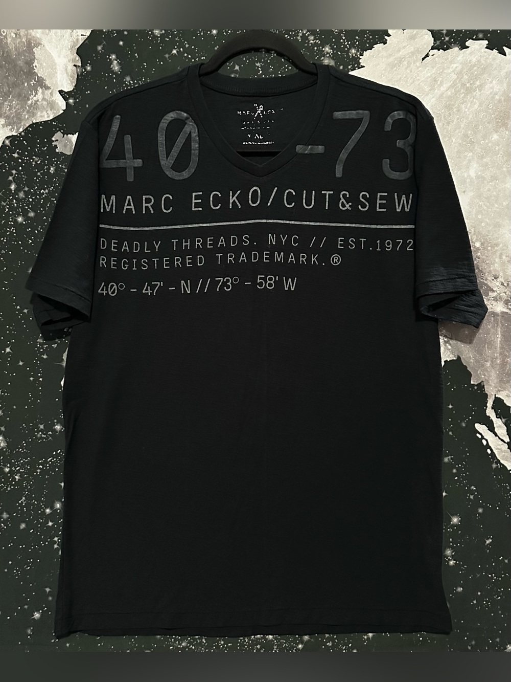 Marc Ecko Cut & Sew NYC Deadly Threads V-neck Shirt